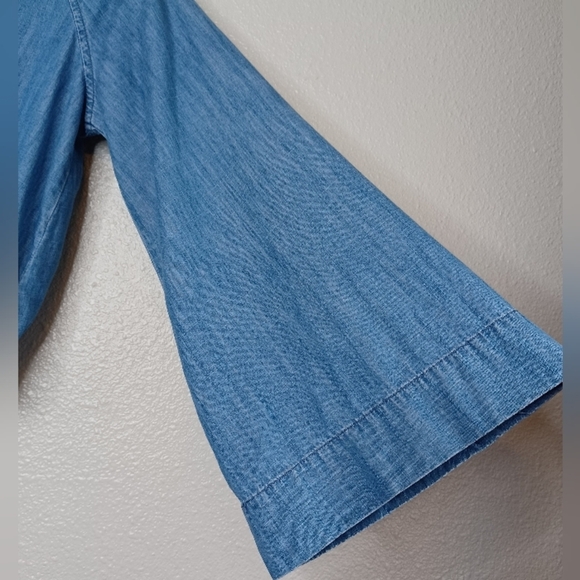 Madewell Denim Bell-Sleeve Wrap Top - Picture 7 of 16